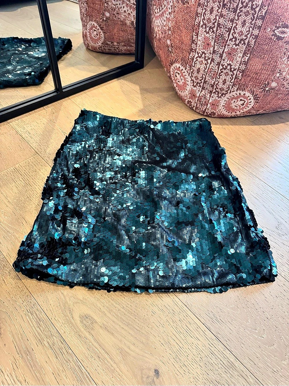 Teal Sequin Mini Skirt- Size Small | Party Holiday NYE
